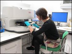 Figure 15: FTIR microscope in use at NMS Collection Centre, Edinburgh