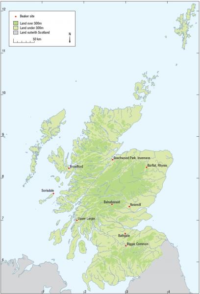 A map of Scotland showing nine sites located in the south east, west and north east