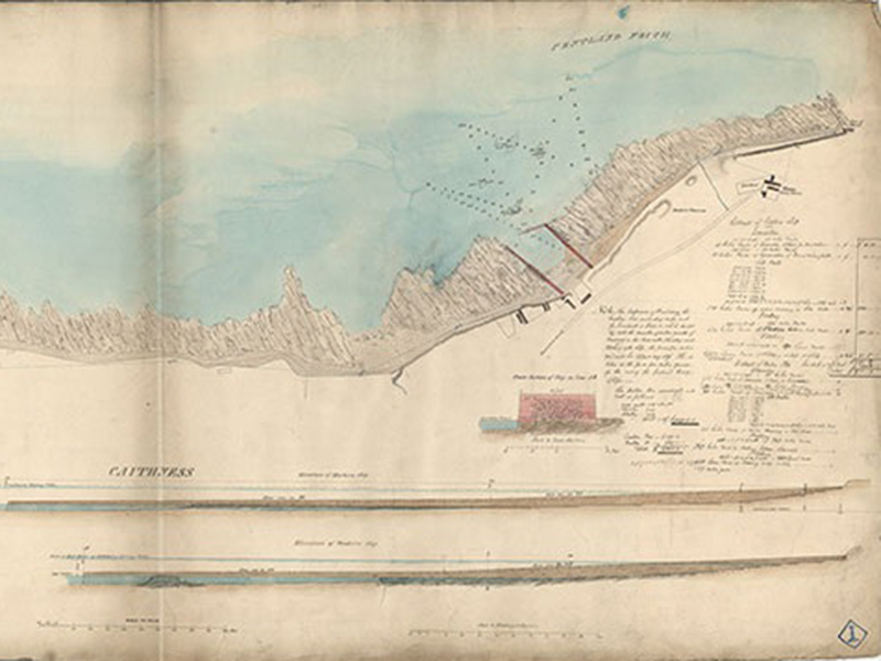 Plan and estimated costs of a slipway to be constructed at Gills Bay, Caithness. MS.5859, no. 7 NLS Resized