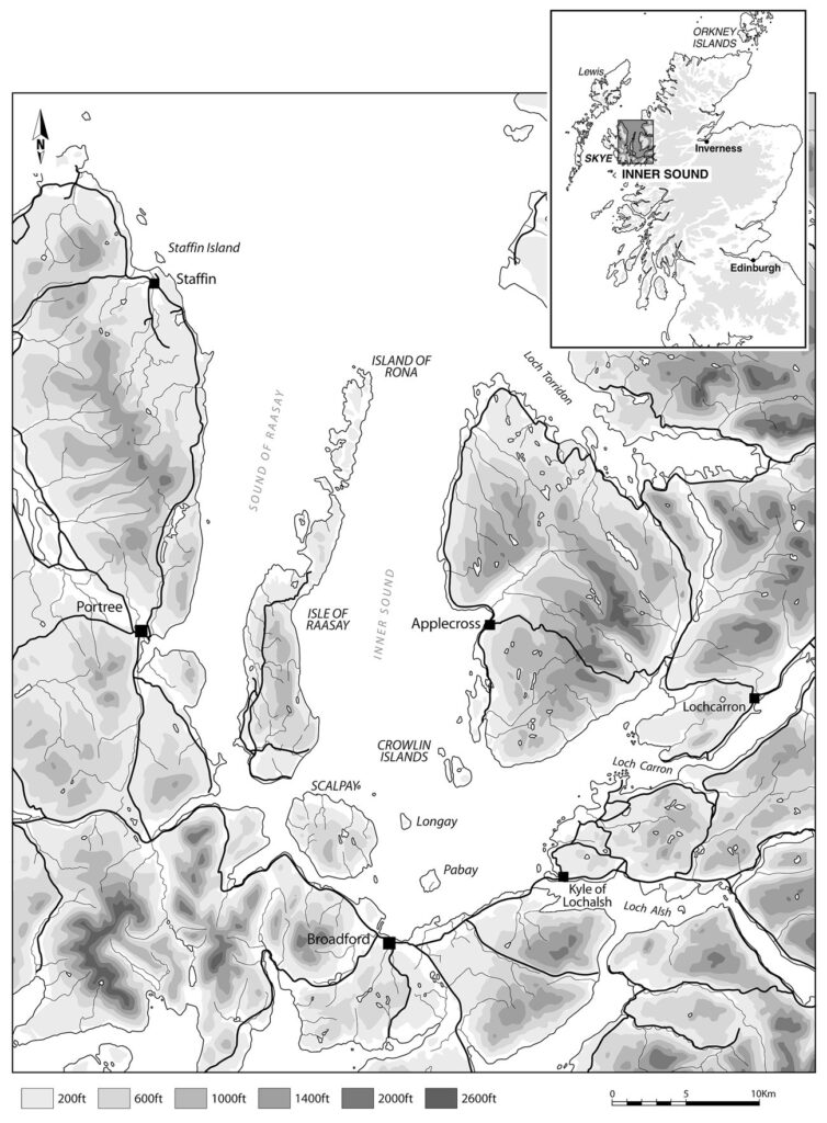 MAp of locations around the Sound of Raasay and the Inner Sound