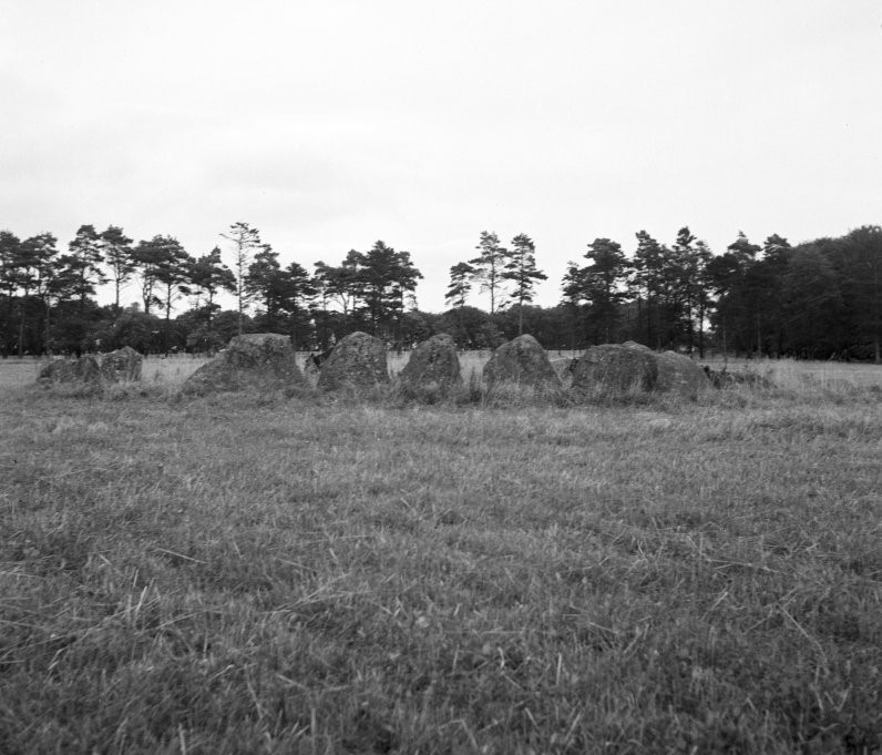 View of cairn located in a field.
