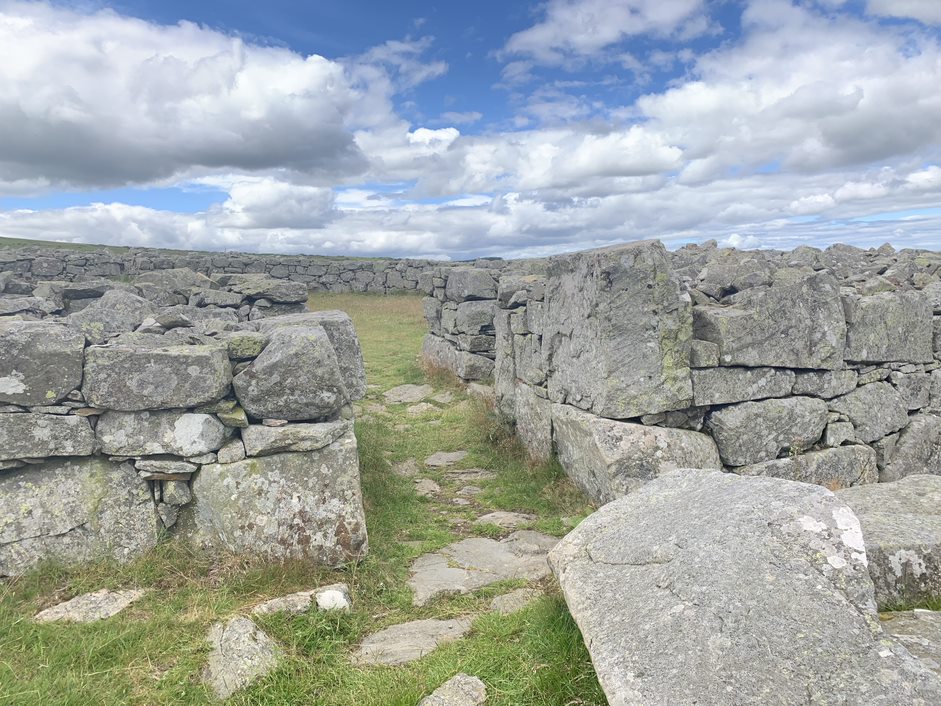 Photograph between stones in curved structure
