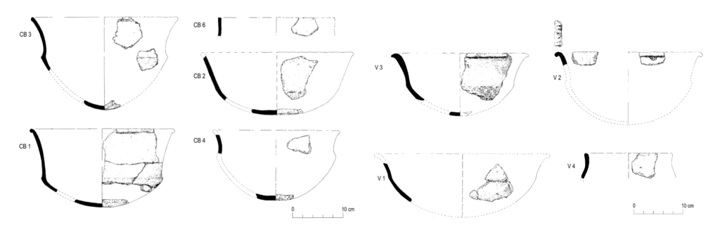 Section drawings of CB pottery 