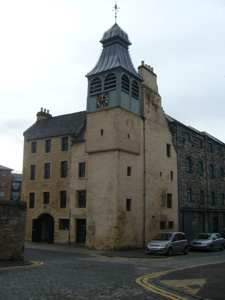 Photograph from street, in colour, of Manse tower