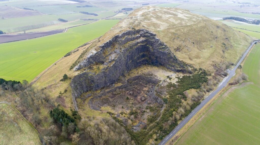 Aerial photograph, in colour, of hillfort