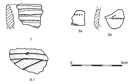 Drawings of pottery sherds and profiles