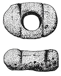 Pen drawing of belt slider plan and profile view