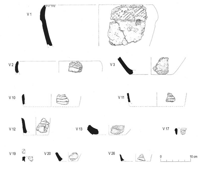 drawings of pot sherds and profiles