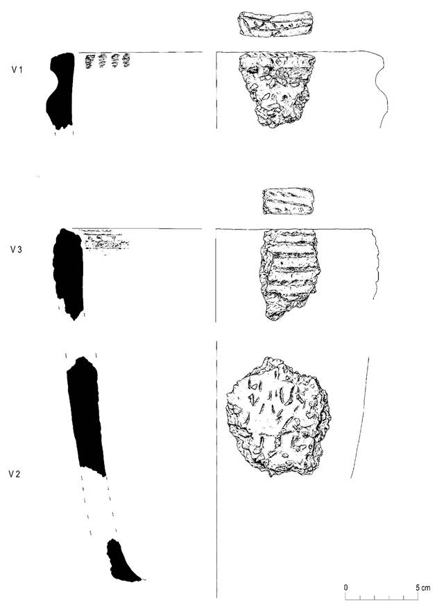 drawings and sections of pottery sherds