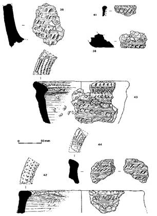 drawings of pot sherds and profiles