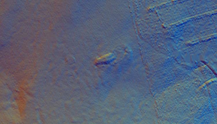 Lidar map with feature in the centre